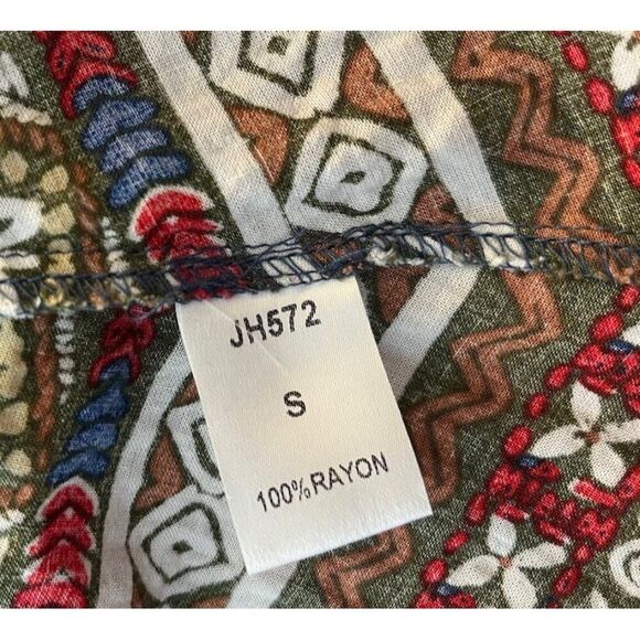 THML Small Shift Dress Sleeveless Tassel Floral Ruffles Boho Embroidery Sundress - Picture 4 of 4